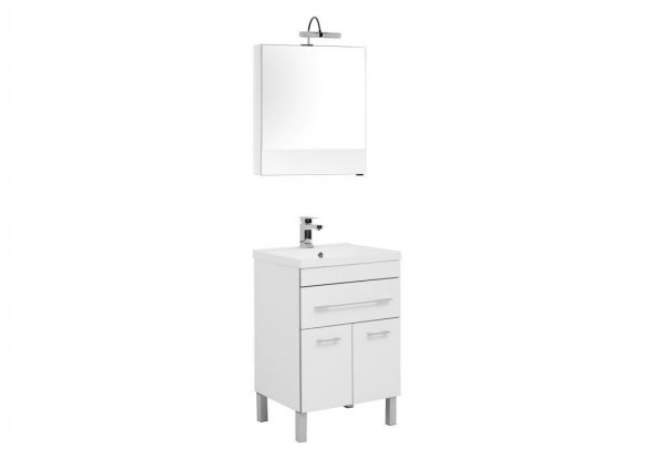 Мебель для ванной Aquanet Верона NEW 58 см напольная 1 ящик 2 дверцы, белая, цвет белый