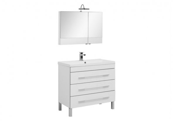 Мебель для ванной Aquanet Верона NEW 90 см напольная 3 ящика, белая, цвет белый
