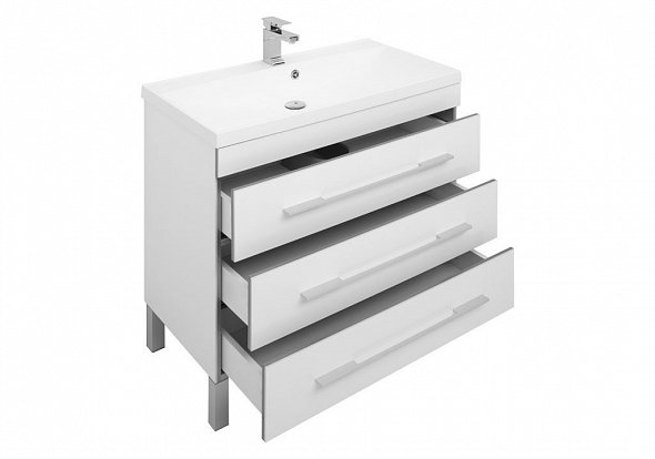 Мебель для ванной Aquanet Верона NEW 90 см напольная 3 ящика, белая, цвет белый 00230316 - фото 4