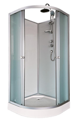 Душевая кабина Aquapulse 90x90 8507B fabric white стекло матовое, профиль белый