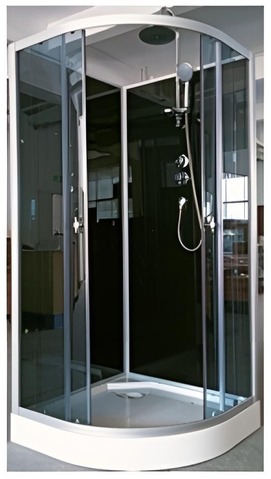 Душевая кабина Aquapulse 90x90 8507B grey black стекло тонированное, профиль белый