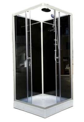 Душевая кабина Aquapulse 90x90 8508B grey black стекло тонированное, профиль белый