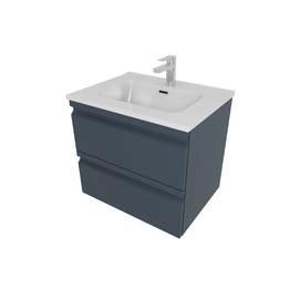 Тумба с раковиной Aquatek ВЕГА 60 см AQ77060-MG 2 ящика, серая матовая