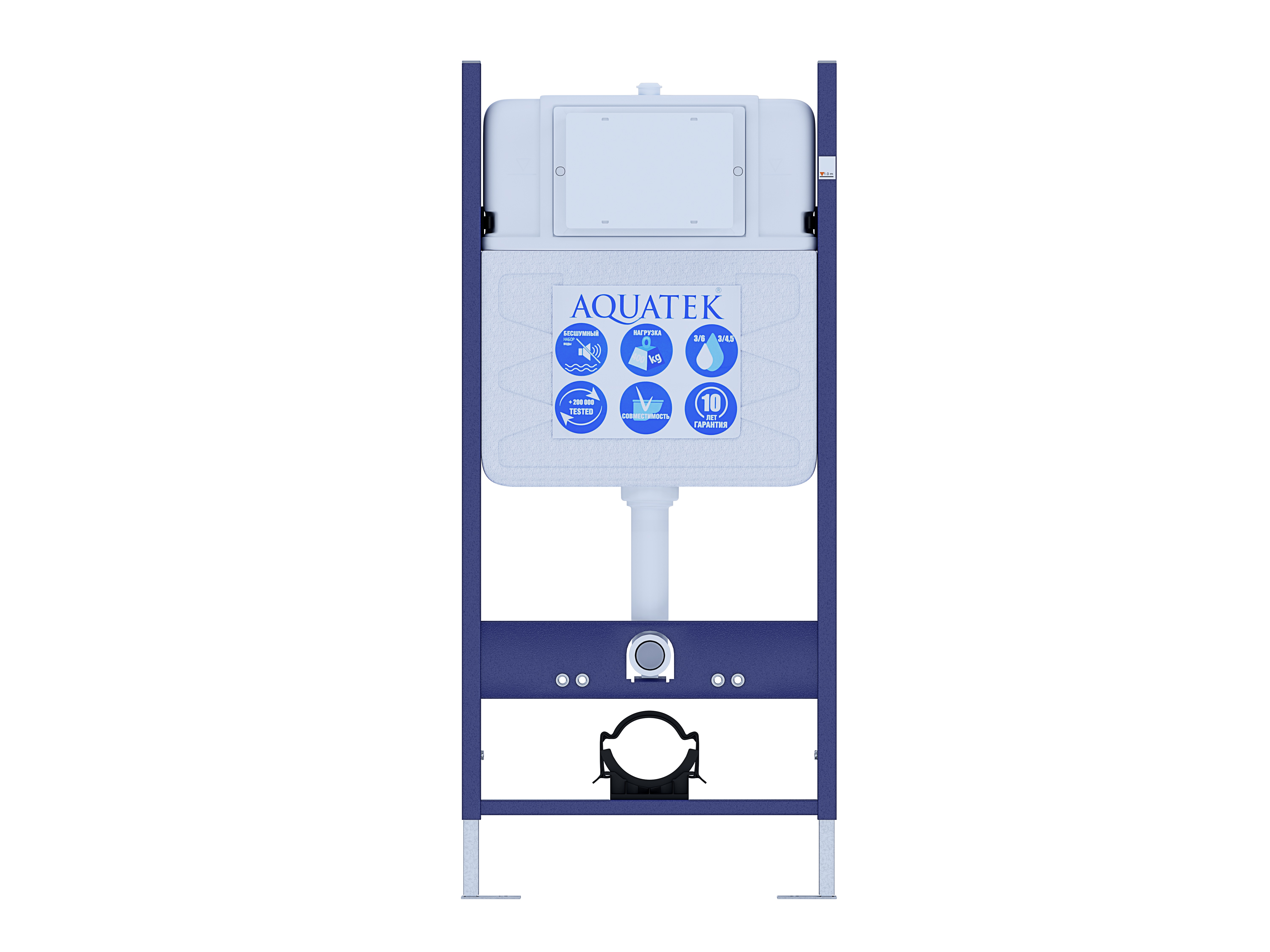 Подвесной унитаз с инсталляцией и кнопкой Aquatek Каир SET AQUATEK КАИР-14-017 безободковый, с крышкой микролифт, белый, кнопка черная, цвет хром - фото 3