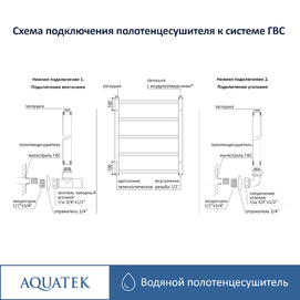 Фото Полотенцесушитель водяной Aquatek Лира 53x60 AQ KP0760CH хром