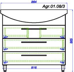 Тумба под раковину Aqwella Аллегро Agr.01.08/3, белая, цвет белый - фото 4