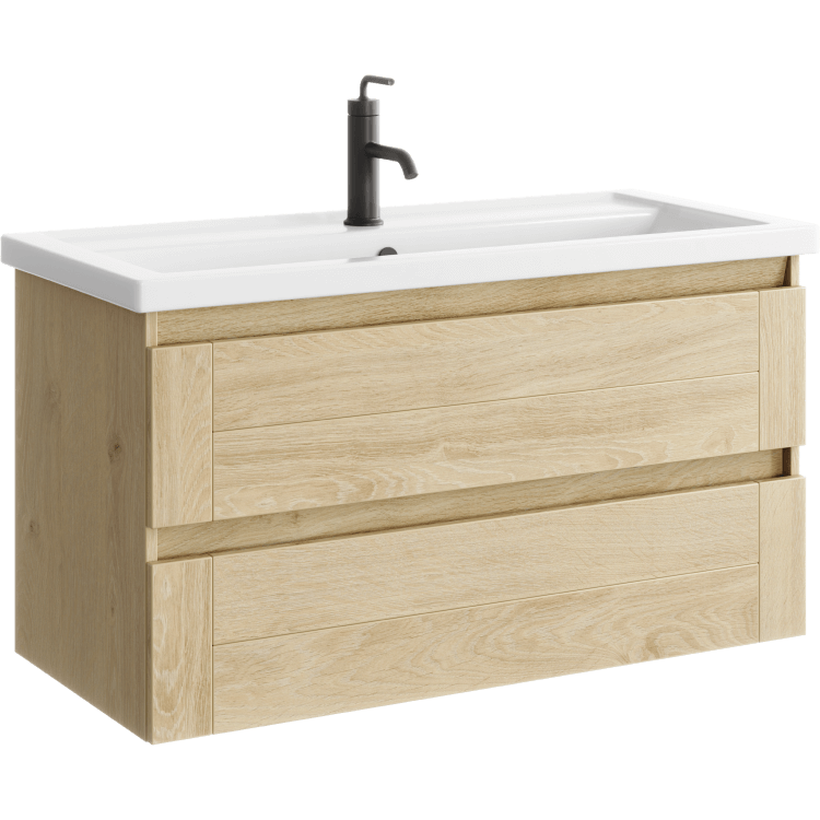 Тумба под раковину Aqwella Astrid 97 см AST0110DD подвесная, дерево светлое