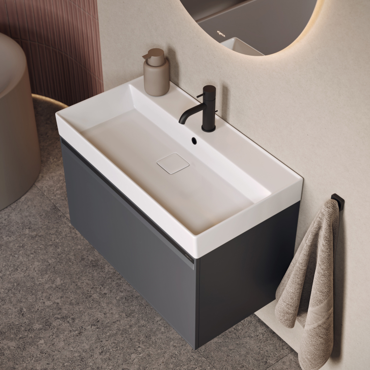 Мебель для ванной комнаты Aqwella Pure 100 см подвесная, серая, цвет серый PUR0110GRM - фото 4