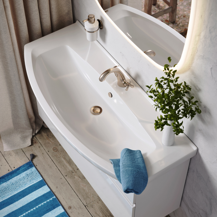 Мебель для ванной комнаты Aqwella Rodos 107 см подвесная, белая, цвет белый ROD01101 - фото 4
