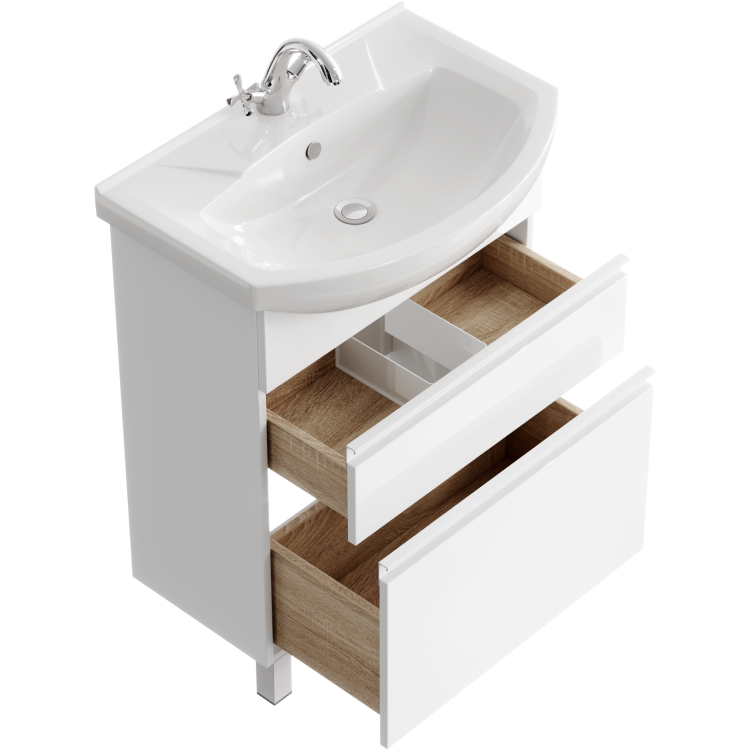 Мебель для ванной комнаты Aqwella Rodos 65 см напольная, белая, цвет белый ROD01062N - фото 3