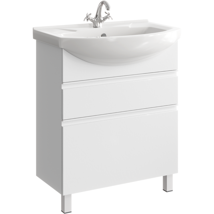 Мебель для ванной комнаты Aqwella Rodos 76 см напольная, белая, цвет белый ROD01072N - фото 2