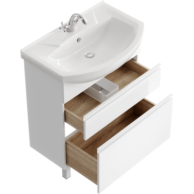 Мебель для ванной комнаты Aqwella Rodos 76 см напольная, белая, цвет белый ROD01072N - фото 3
