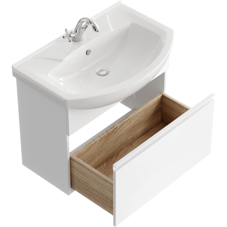 Мебель для ванной комнаты Aqwella Rodos 76 см подвесная, белая, цвет белый ROD01071 - фото 3