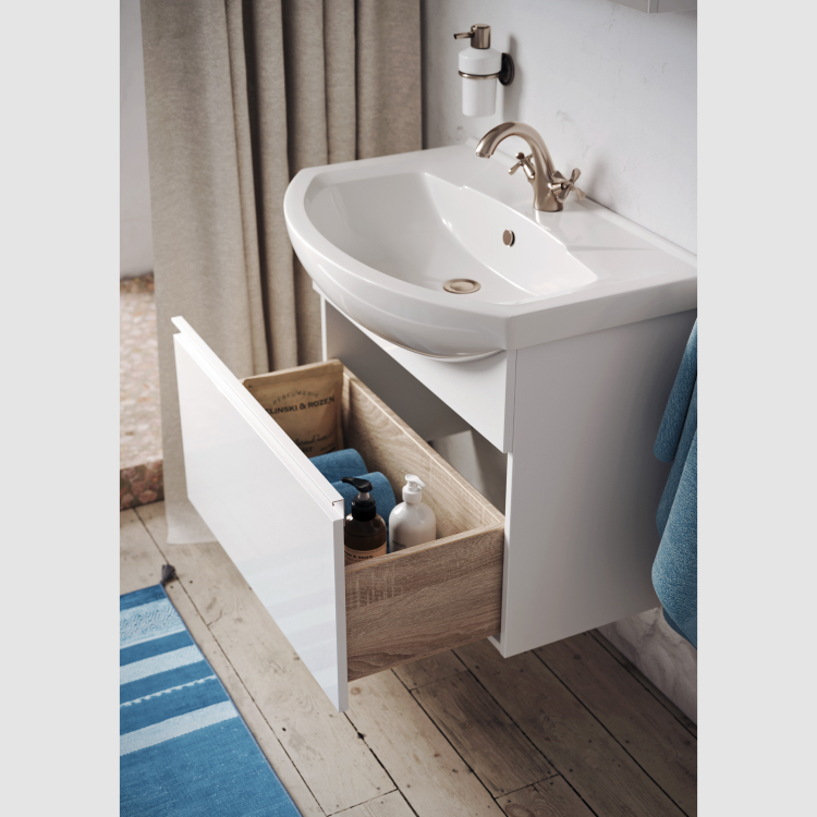 Мебель для ванной комнаты Aqwella Rodos 76 см подвесная, белая, цвет белый ROD01071 - фото 4