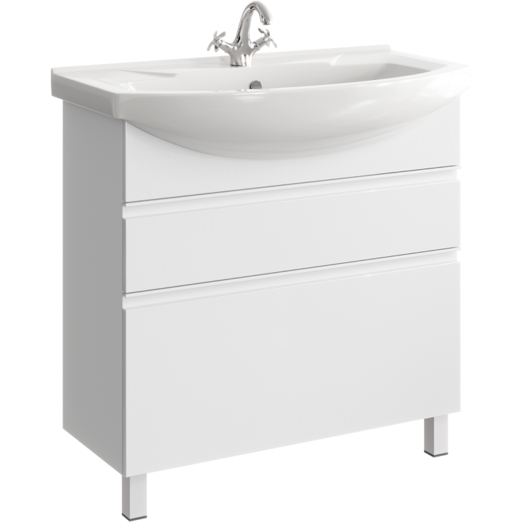 Мебель для ванной комнаты Aqwella Rodos 88 см напольная, белая, цвет белый ROD01082N - фото 2