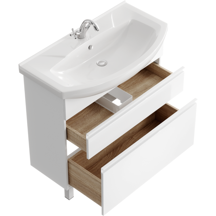 Мебель для ванной комнаты Aqwella Rodos 88 см напольная, белая, цвет белый ROD01082N - фото 3