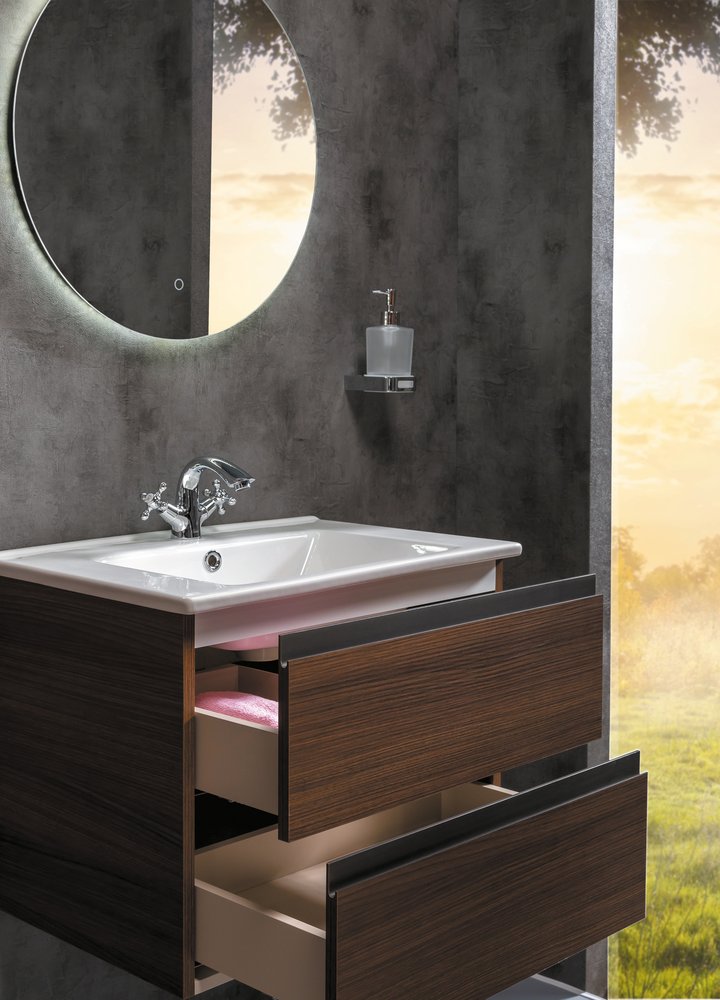 Мебель для ванной комнаты Armadi Art Capolda 849-065-D 65 см тёмное дерево, цвет коричневый - фото 2