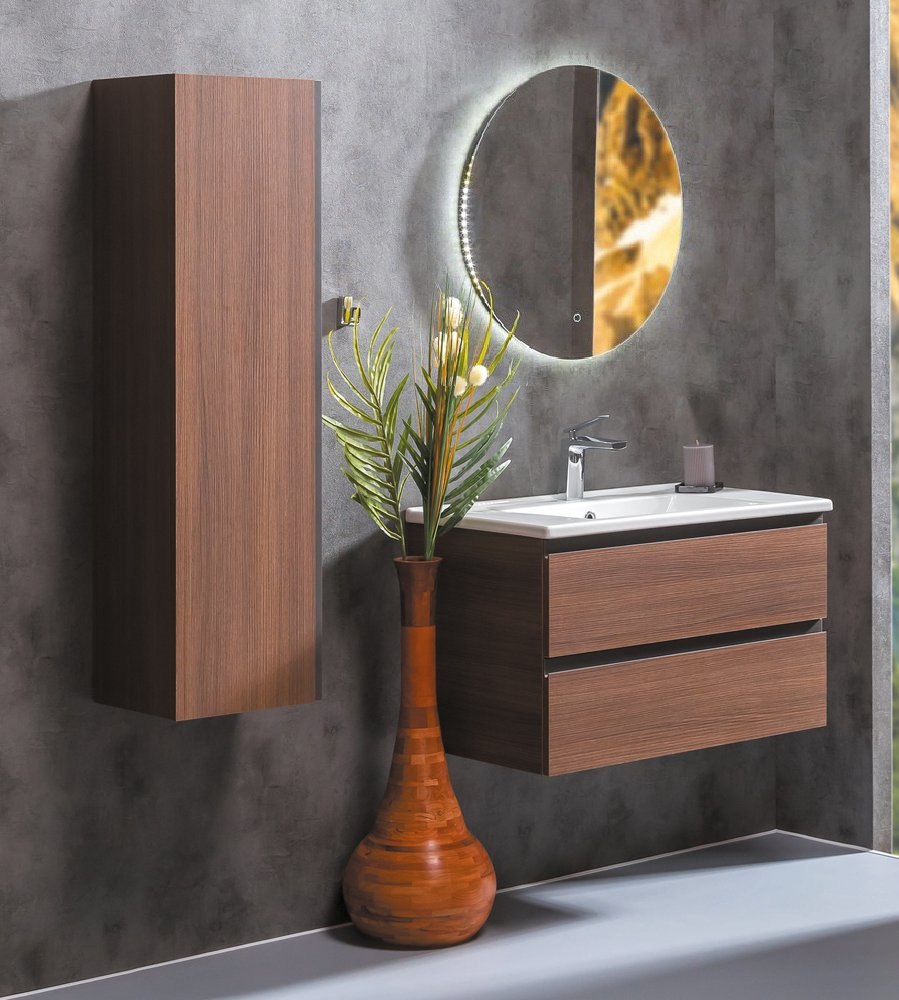 Мебель для ванной комнаты Armadi Art Capolda 849-085-D 80 см тёмное дерево, цвет коричневый - фото 2