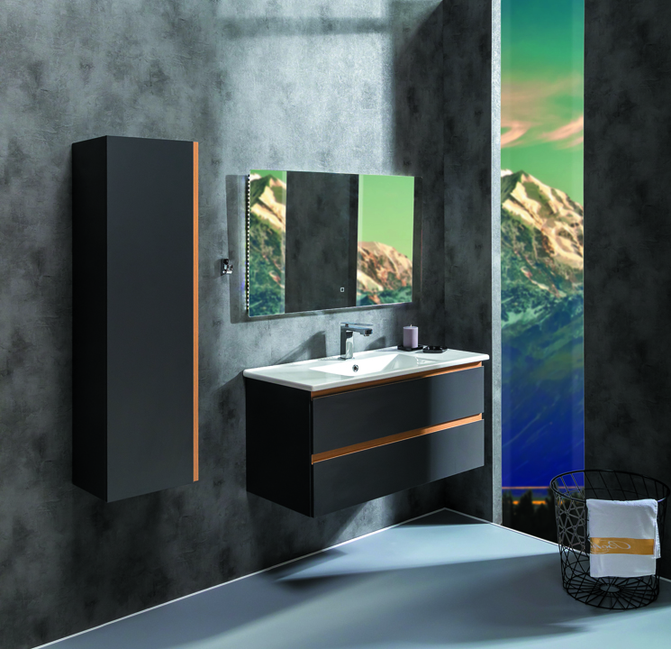 Мебель для ванной комнаты Armadi Art Capolda 849-100-A 100 см антрацит, цвет серый - фото 2