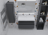 Мебель для ванной комнаты Armadi Art Flat 100 см антрацит глянцевая