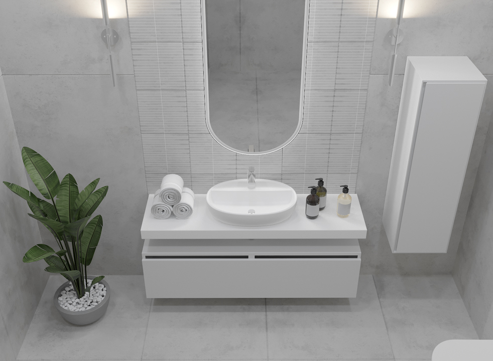 Мебель для ванной комнаты Armadi Art Flat 140 см белая, цвет белый