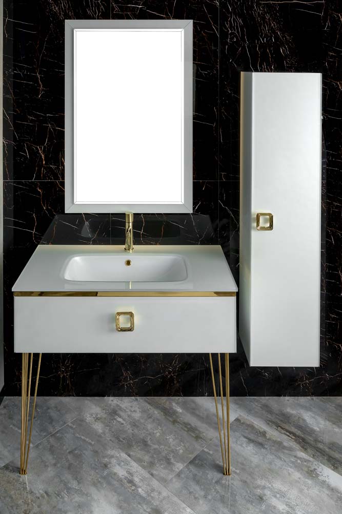 Мебель для ванной комнаты Armadi Art Lucido 80 см белая, цвет белый 770-080-W - фото 1