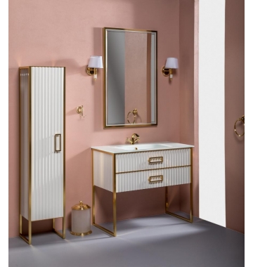 Мебель для ванной комнаты Armadi Art Monaco 100 белое/золото, цвет белый