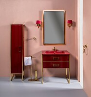 Мебель для ванной Armadi Art Monaco 80 бордо глянец/золото