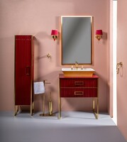 Мебель для ванной Armadi Art Monaco 80 бордо глянец/золото