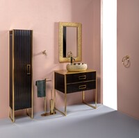Мебель для ванной Armadi Art Monaco 80 черный глянец/золото