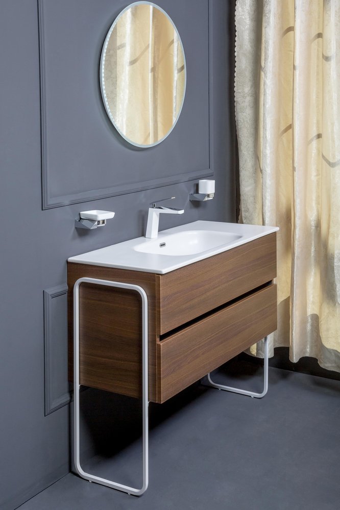 Мебель для ванной комнаты Armadi Art Vallessi 100 дуб темный матовый, цвет белый 837-100-D - фото 3