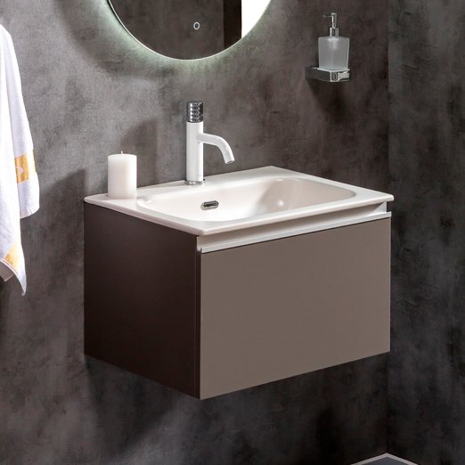 Мебель для ванной комнаты Armadi Art Тумба 60 антрацит глянец, цвет серый 837-080-A glossy - фото 2