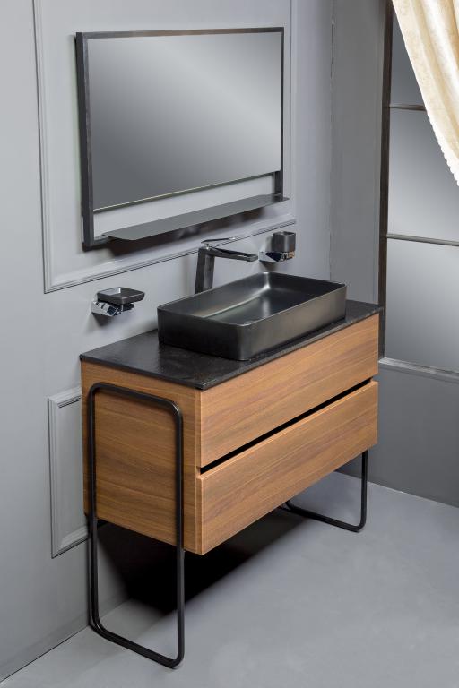 Мебель для ванной комнаты Armadi Art Vallessi 100 дуб темный матовый, цвет белый 837-100-D - фото 9