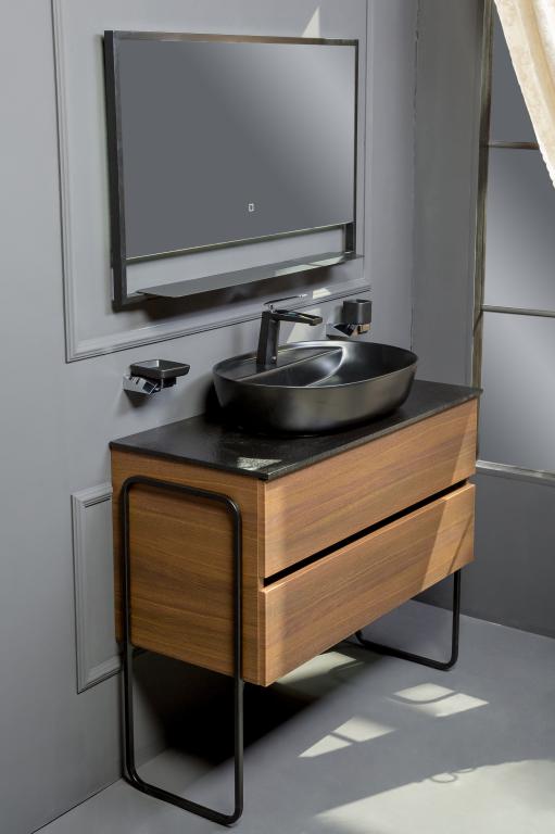 Мебель для ванной комнаты Armadi Art Vallessi 100 дуб темный матовый, цвет белый 837-100-D - фото 10