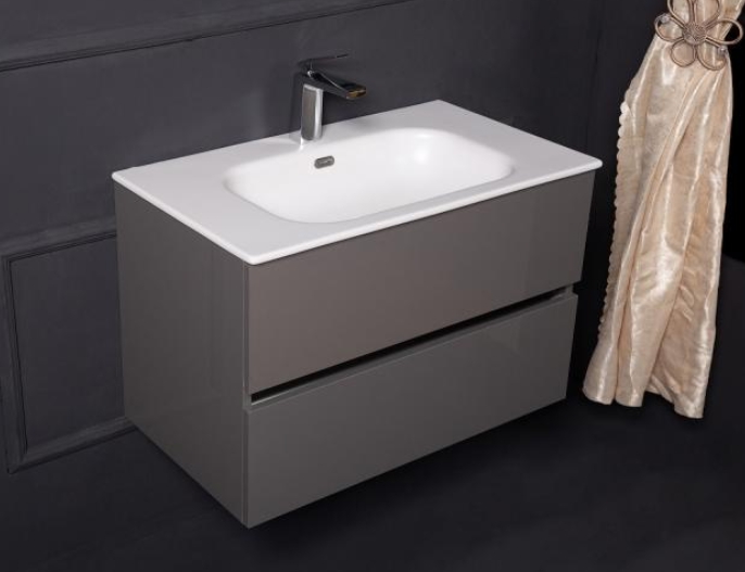 Мебель для ванной комнаты Armadi Art Vallessi 80 антрацит глянец, цвет белый 837-080-A glossy - фото 3