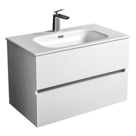 Тумба с раковиной Armadi Art Vallessi 837-080-W Белая глянец (Уценка: товар с экспозиции)