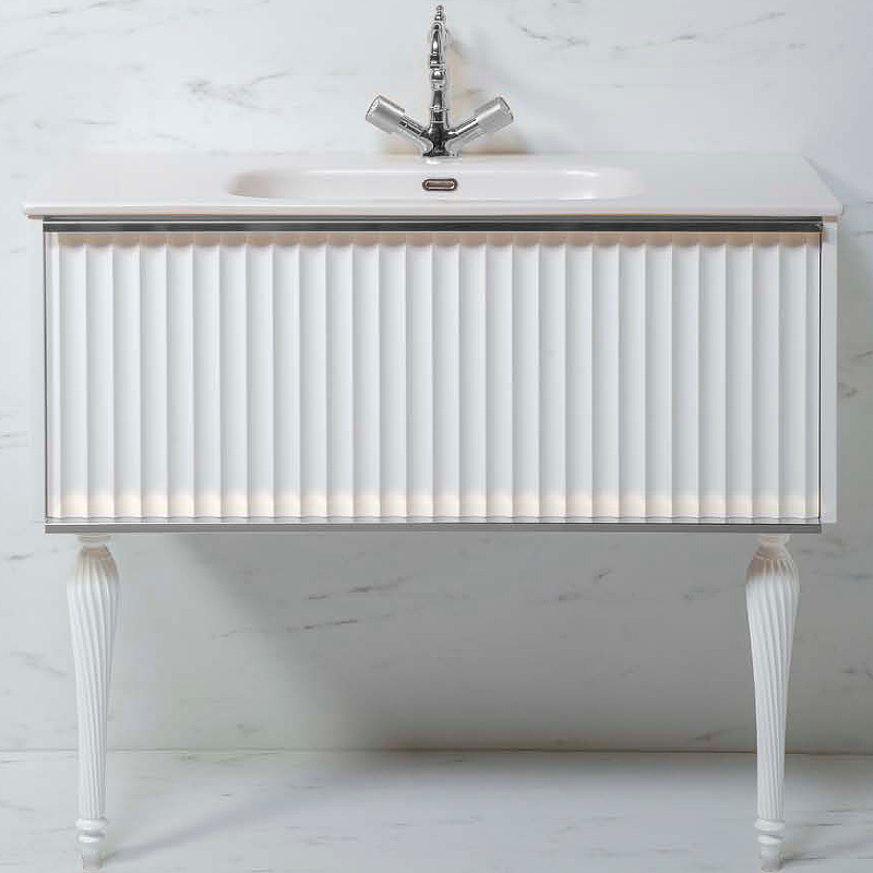 Мебель для ванной комнаты Armadi Art Vallessi Avantgarde 100 см хром, белая, цвет хром,  белый 843-100-WCR - фото 2