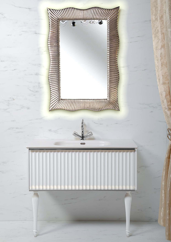 Мебель для ванной комнаты Armadi Art Vallessi Avantgarde 100 см хром, белая, цвет хром,  белый 843-100-WCR - фото 4