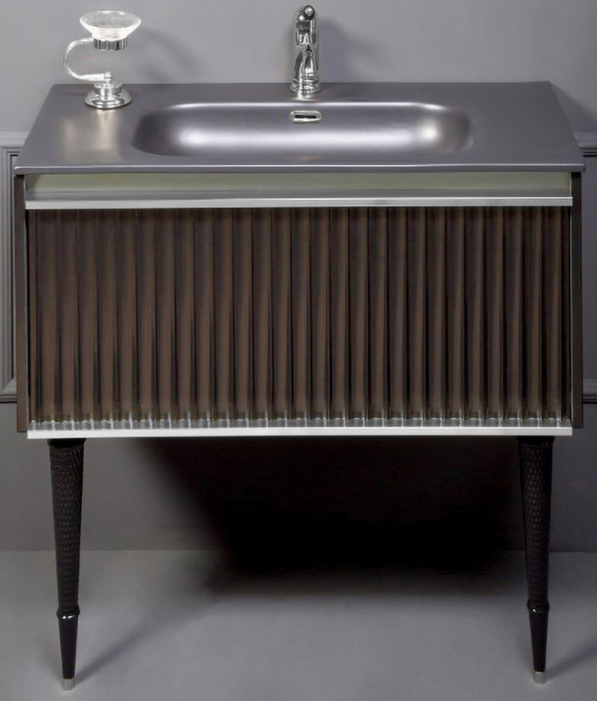 Мебель для ванной комнаты Armadi Art Vallessi Avantgarde 80 см черная, хром, цвет черный 843-080-BCR - фото 2