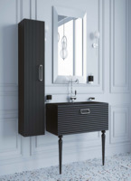 Мебель для ванной комнаты Armadi Art Vallessi Avantgarde 80 см черная, хром