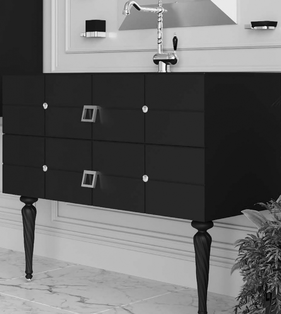 Мебель для ванной комнаты Armadi Art Vallessi Avantgarde 81 см черная, хром, цвет черный 841-080-BCR - фото 2