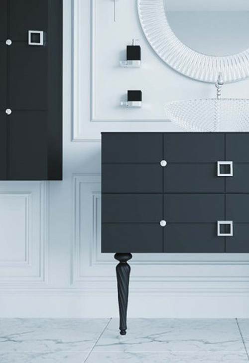 Мебель для ванной комнаты Armadi Art Vallessi Avantgarde 81 см черная, хром, цвет черный 841-080-BCR - фото 3