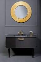 Мебель для ванной комнаты Armadi Art Vallessi Avantgarde 80 см черная, золото
