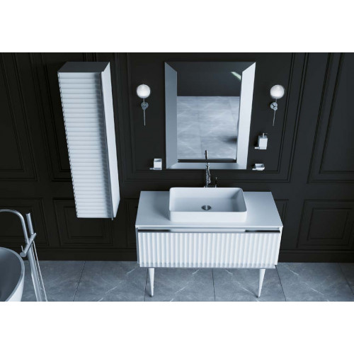 Мебель для ванной комнаты Armadi Art Vallessi Avantgarde 80 см хром, белая, цвет хром,  белый