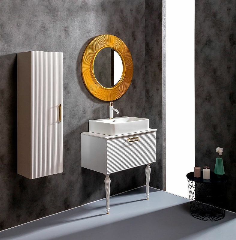 Мебель для ванной комнаты Armadi Art Vallessi Avantgarde 842-100-WG белая, золото, цвет белый