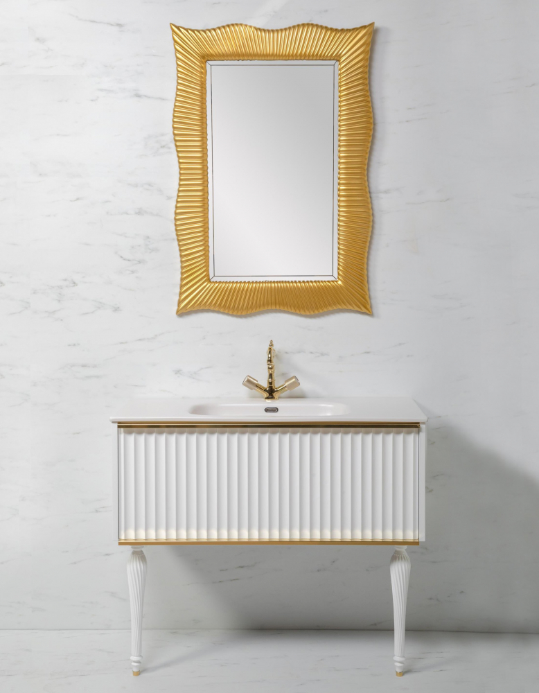 Мебель для ванной комнаты Armadi Art Vallessi Avantgarde 843-100-WG белая, золото, цвет белый