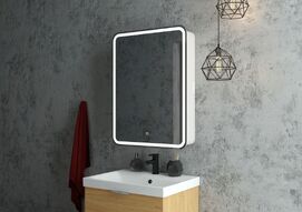 Зеркальный шкаф с подсветкой Art&Max PLATINO 55x80 AM-Pla-550-800-1D-L-DS-F левый, белый