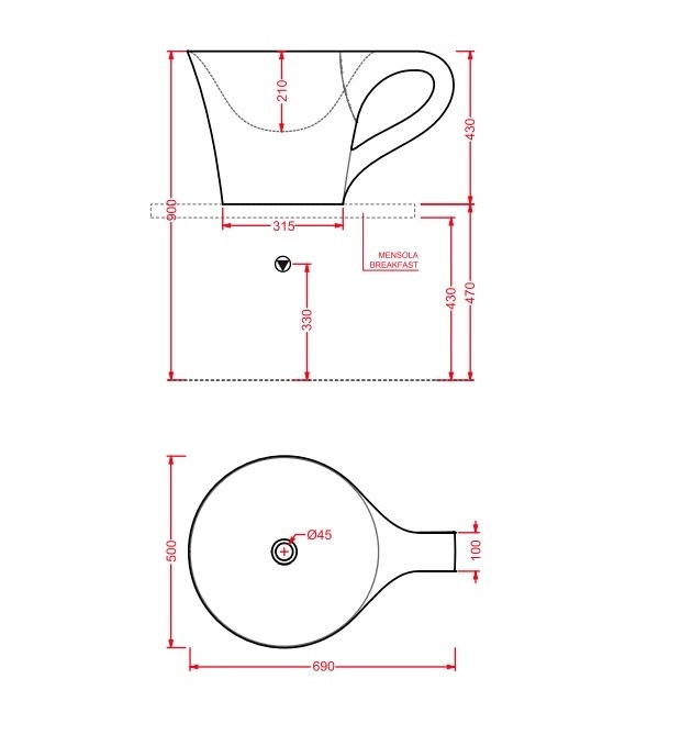 Раковина накладная Artceram Cup OSL005 01 00 bi
белый - фото 2