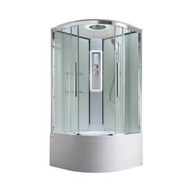 Душевая кабина AvaCan 100x100 EM5010LEDT прозрачная, с подсветкой, гидромассажем, профиль хром