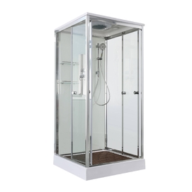 Душевая кабина AvaCan 100x100 V2010 стандартная, стекло прозрачное, профиль хром
